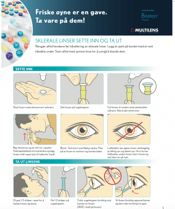 Håndteringsinstruksjoner sklerale linser